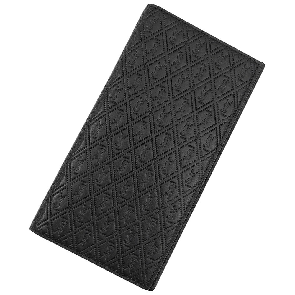 Saint Laurent Paris Long Wallet Le Monogram Leather Bi fold Black